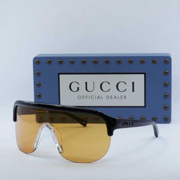 FINAL PRICE NEW GUCCI GG1645S 005 BLACK ORANGE SUNGLASSES - Picture 1 of 11